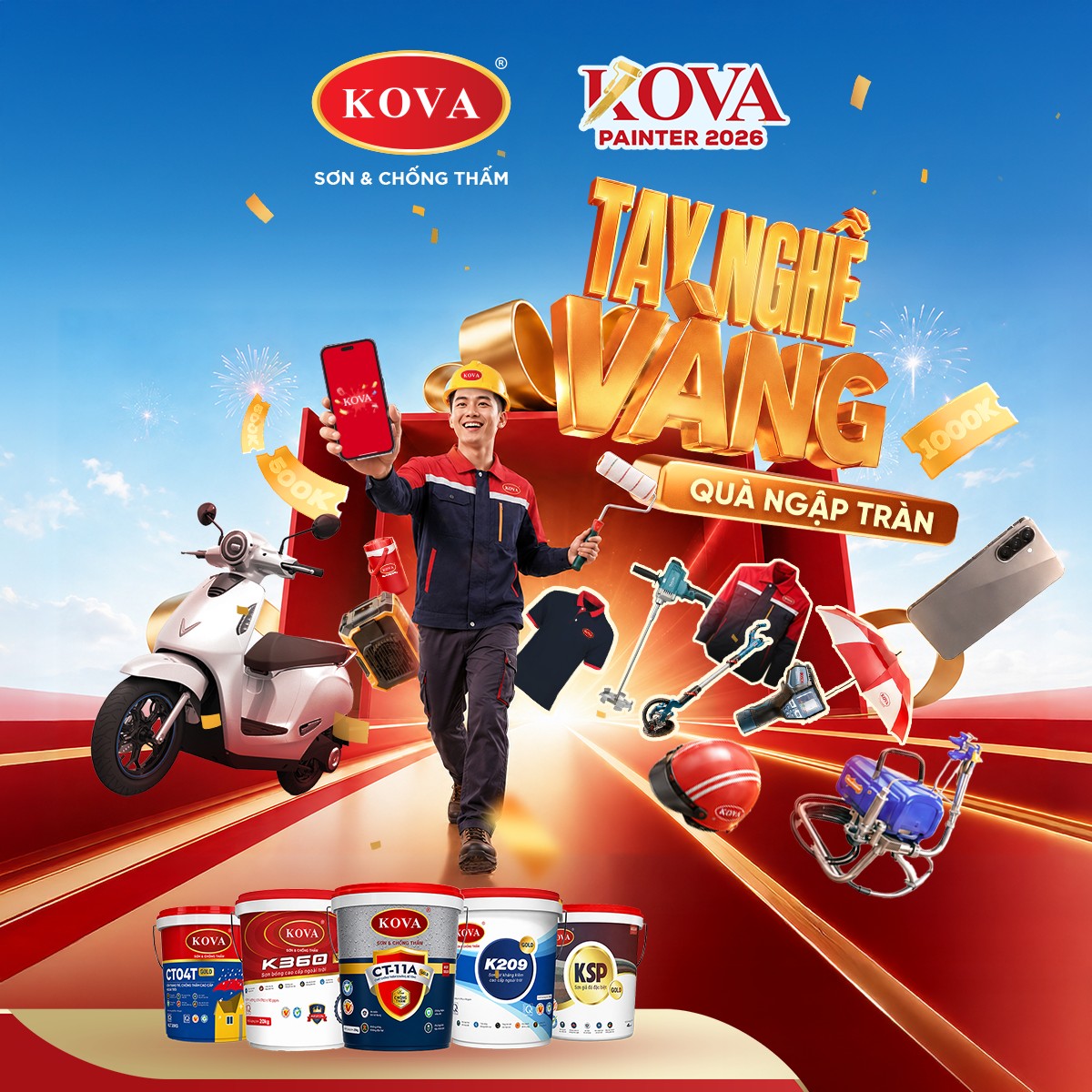 Thông Báo Triển Khai Chương Trình “KOVA PAINTER 2026 – Tay Nghề Vàng, Quà Ngập Tràn”